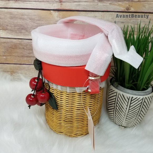 Kate Spade Picnic Cherries Wicker Crossbody Bucket - Picture 7 of 16
